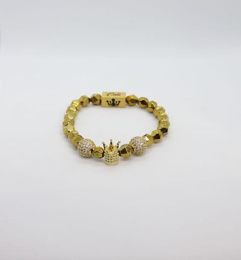 Hematite King Gold Bracelet