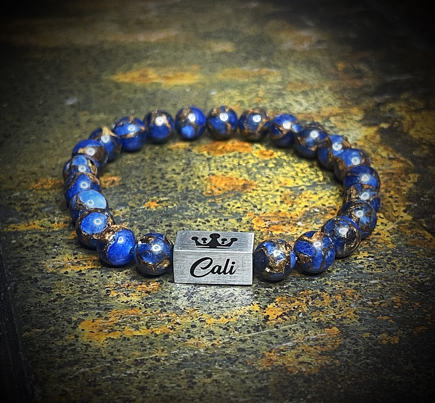 Dark Blue Mosaic Quartz Bracelet