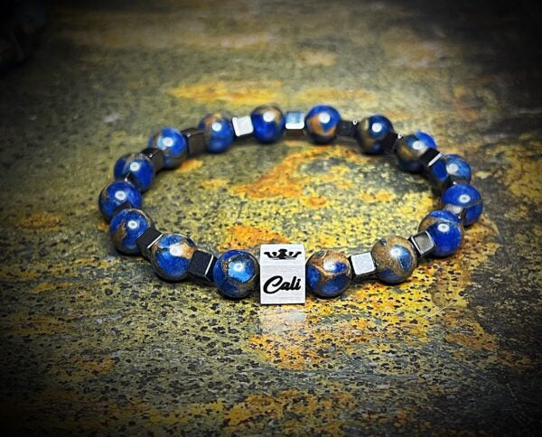 Dark Blue Mosaic Quartz Bracelet