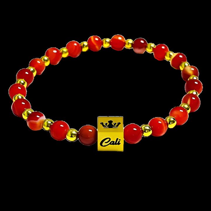 Petite Red Stipe Agate Bracelet