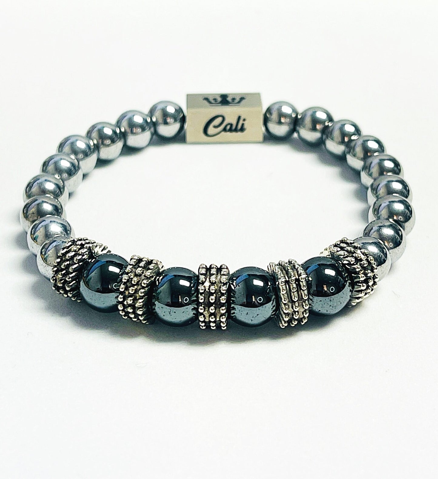 Zeus Magnetic Silver Hematite Bracelet