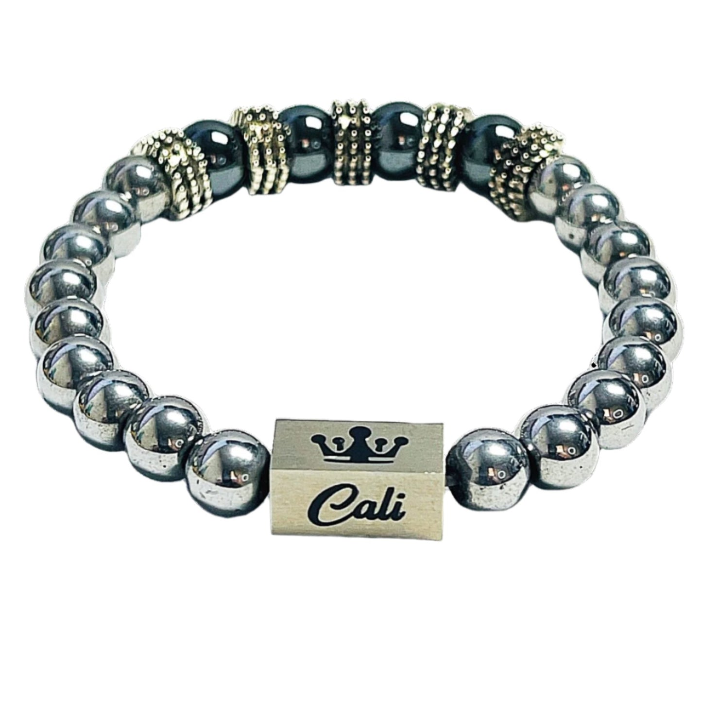 Zeus Magnetic Silver Hematite Bracelet