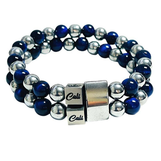 ZEN Blue Tiger Double Bracelet