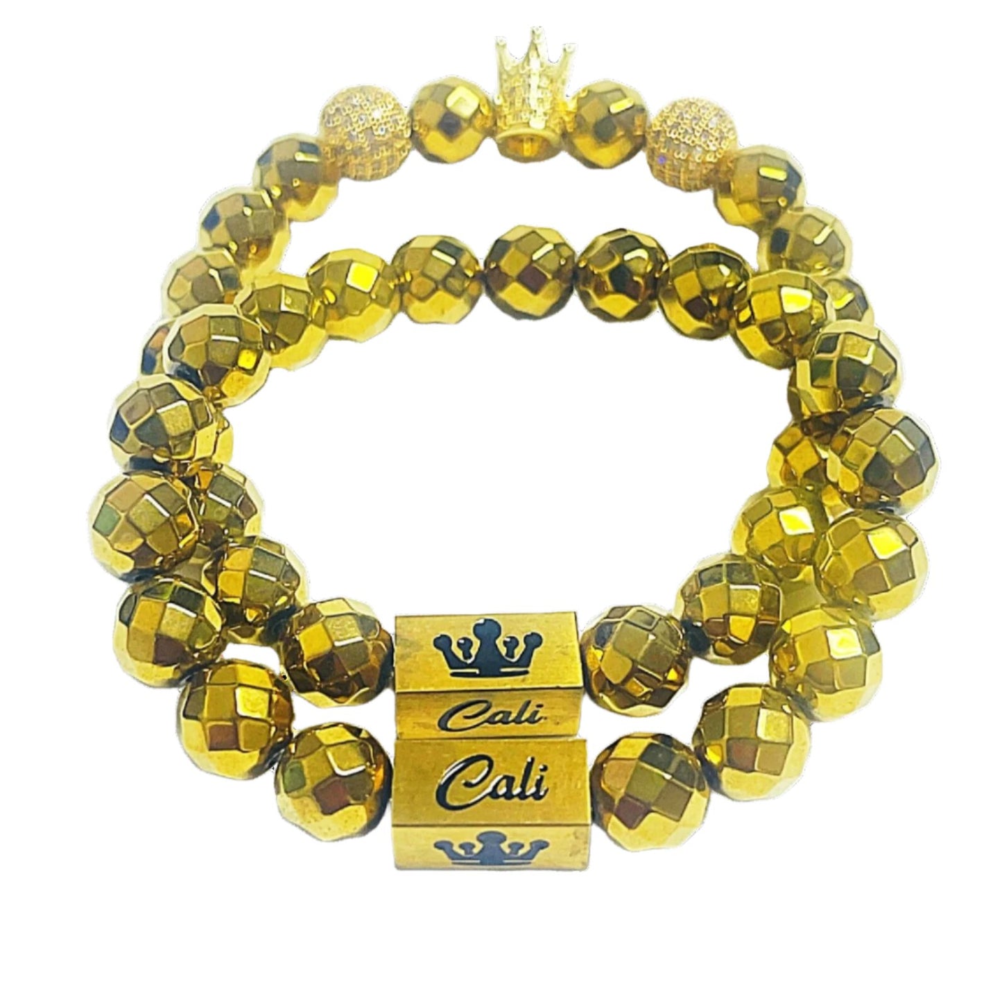 Hematite King Gold Set