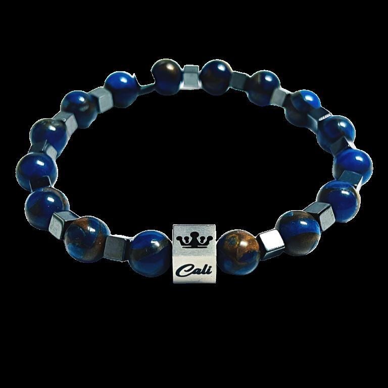 Dark Blue Mosaic Quartz Bracelet