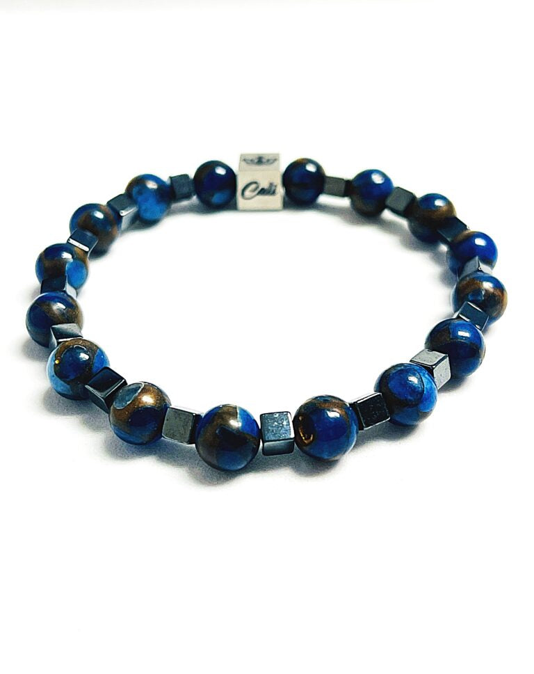 Dark Blue Mosaic Quartz Bracelet