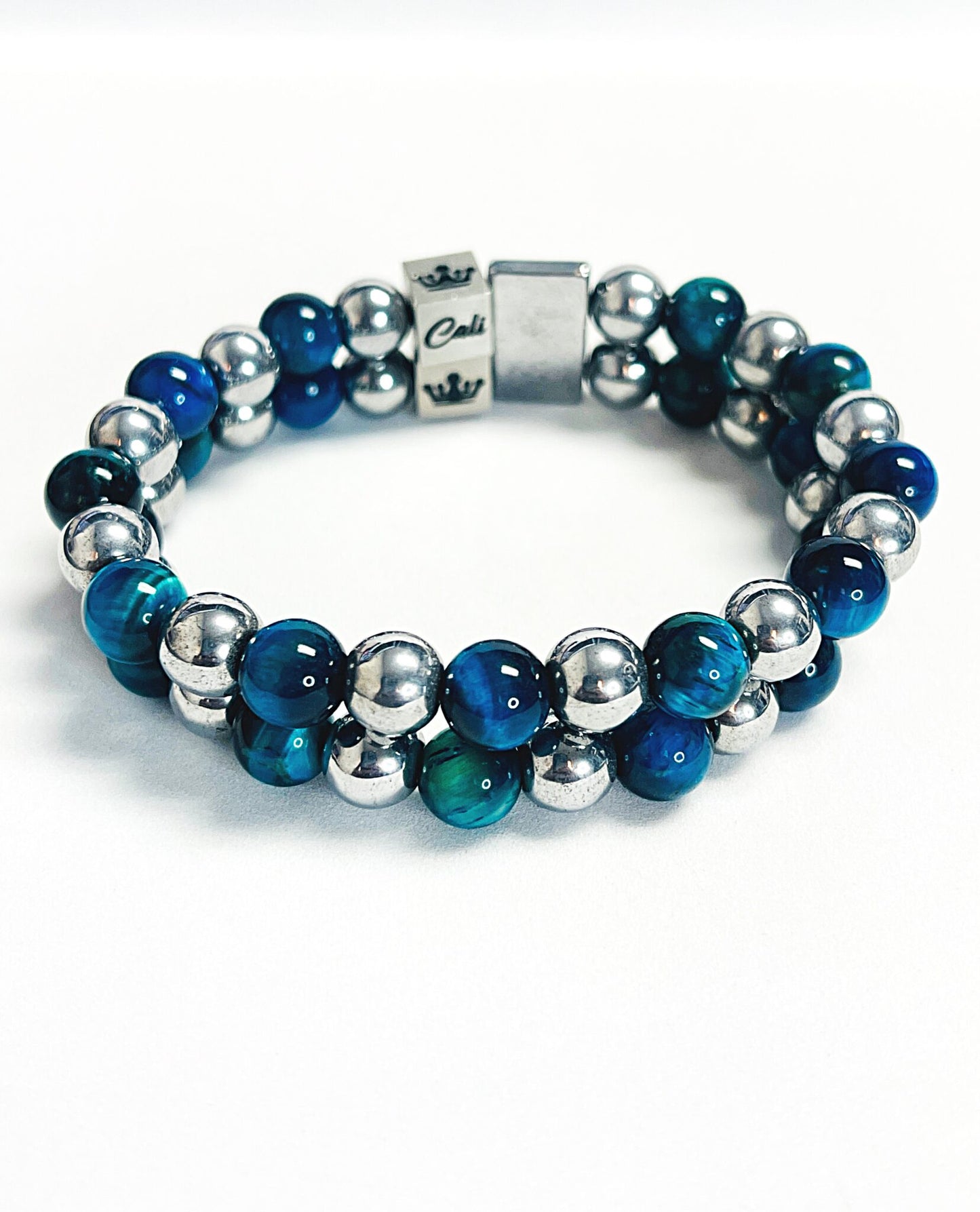 ZEN Blue-Green Tiger Double Bracelet