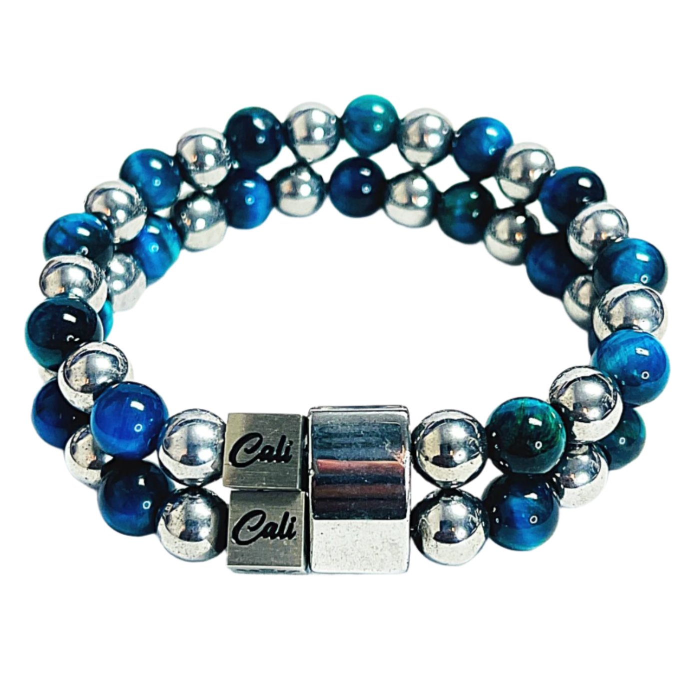 ZEN Blue-Green Tiger Double Bracelet