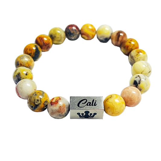 Yellow Lace Agate Bracelet