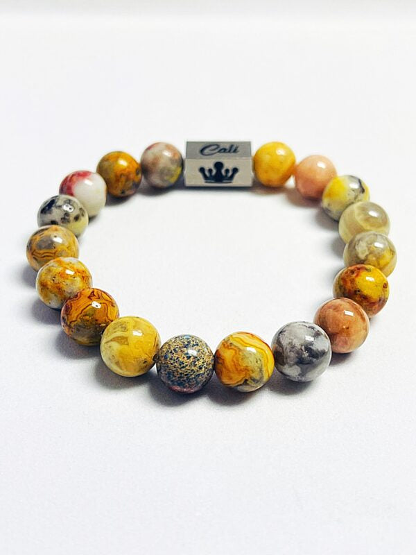 Yellow Lace Agate Bracelet