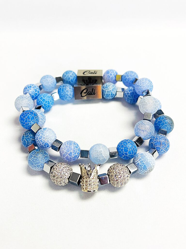 Blue Fire Agate King Bracelet