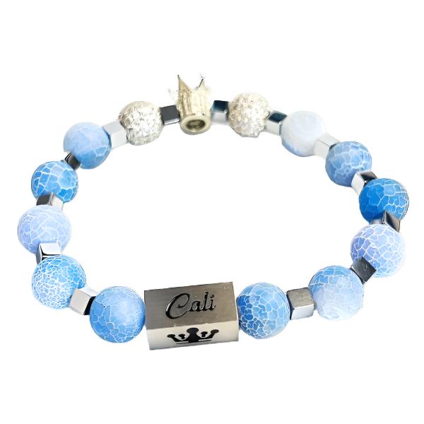 Blue Fire Agate King Bracelet