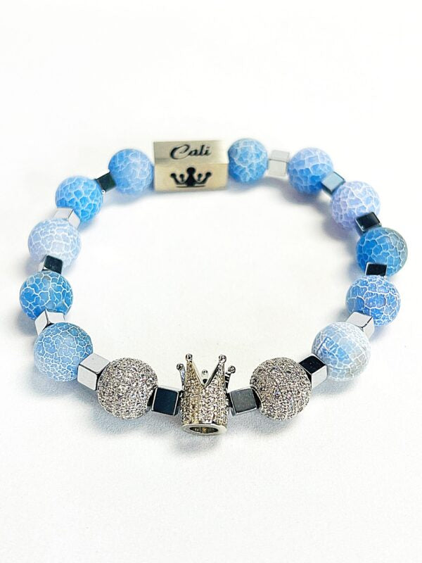 Blue Fire Agate King Bracelet