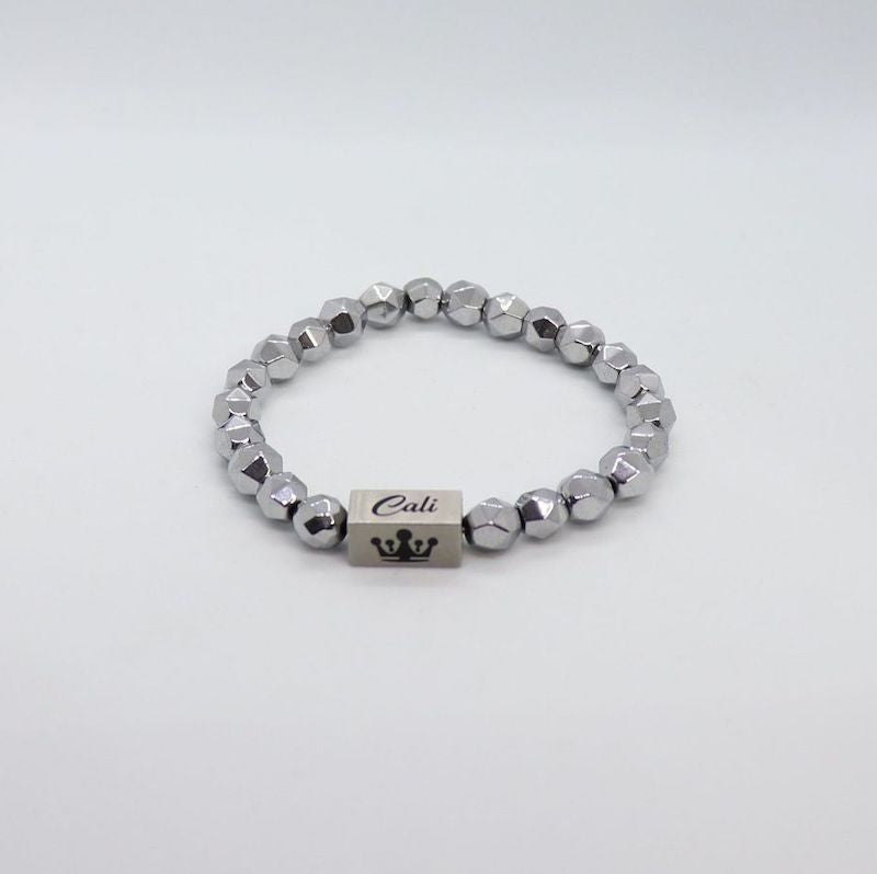 Silver Hematite King Bracelet Set