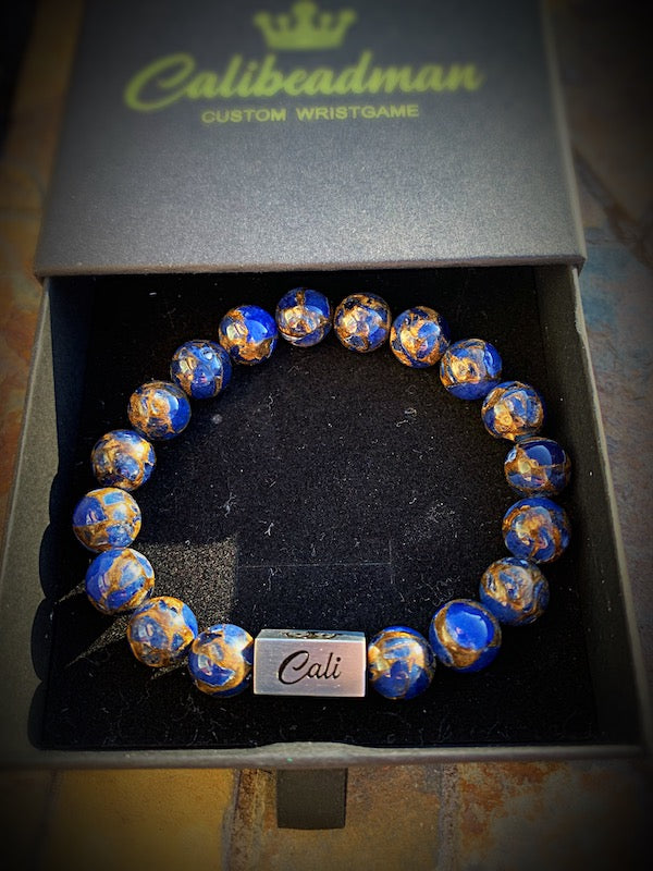 Dark Blue Mosaic Quartz Bracelet