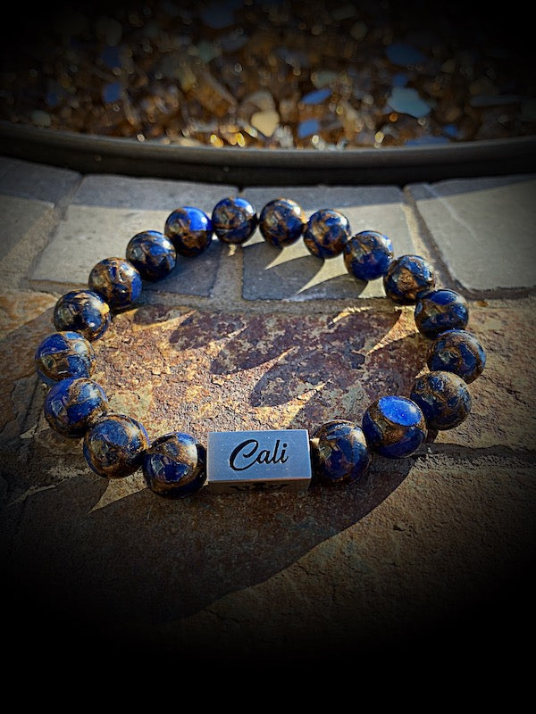 Dark Blue Mosaic Quartz Bracelet