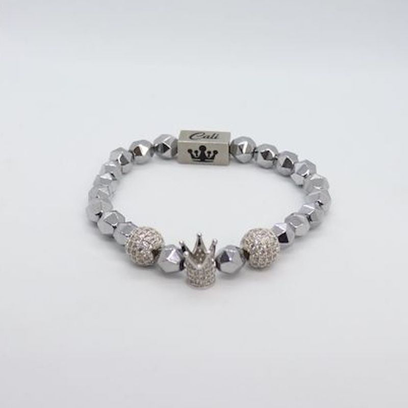 Silver Hematite King Bracelet