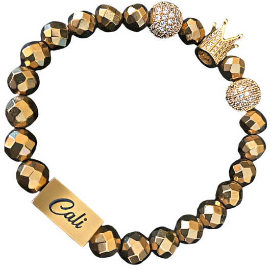 Hematite King Gold Bracelet