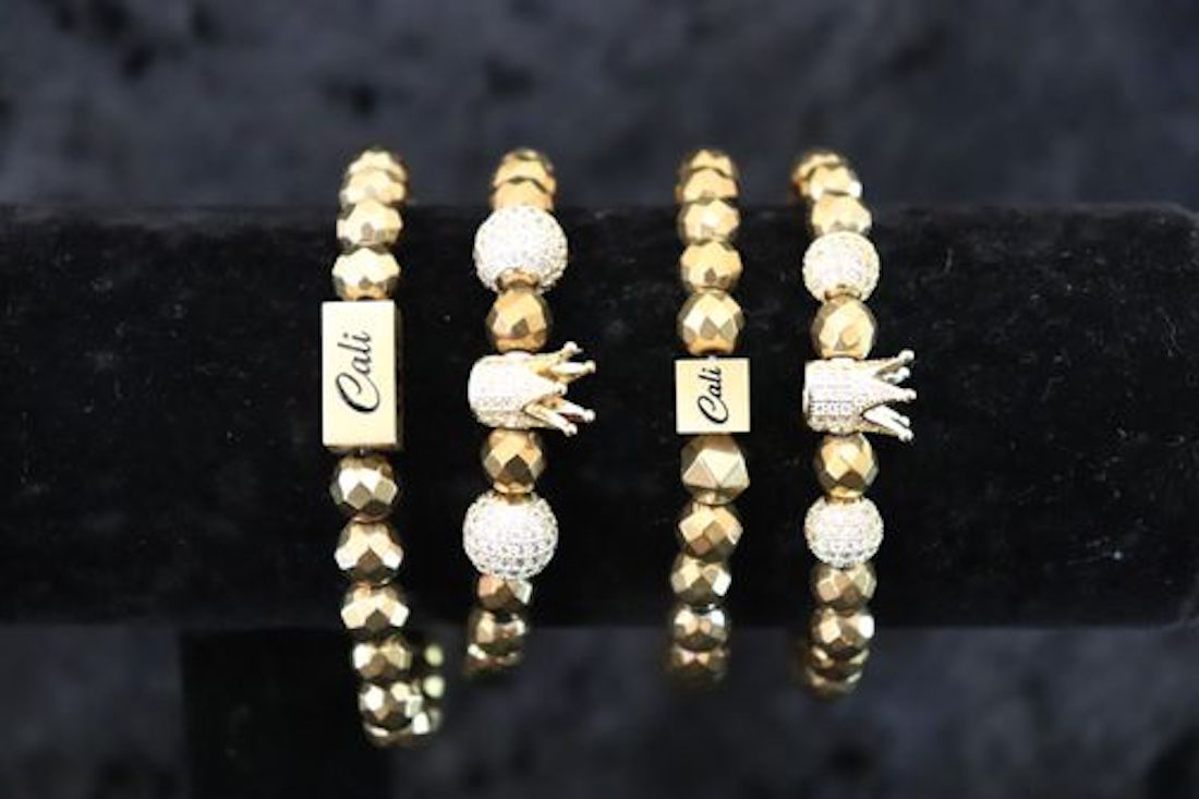 Hematite King Gold Set